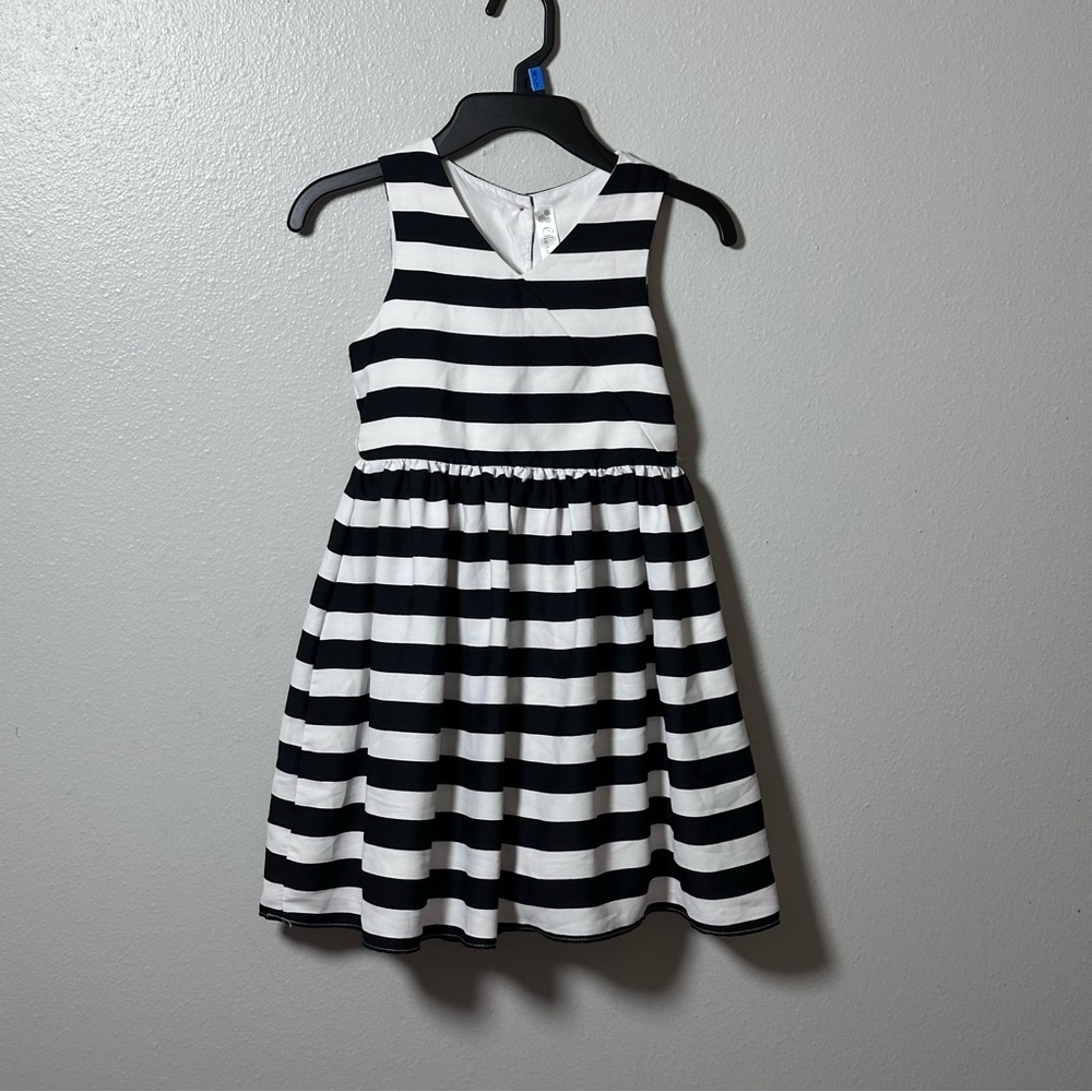 Cherokee‎ Girls Kids White/Blue Stripe Party Holiday Dress size S.